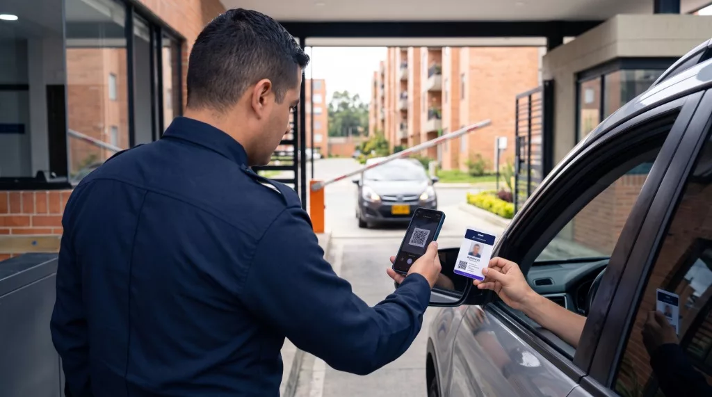 Ingreso al residente en un segundo con escaneo de código QR en Aparqio