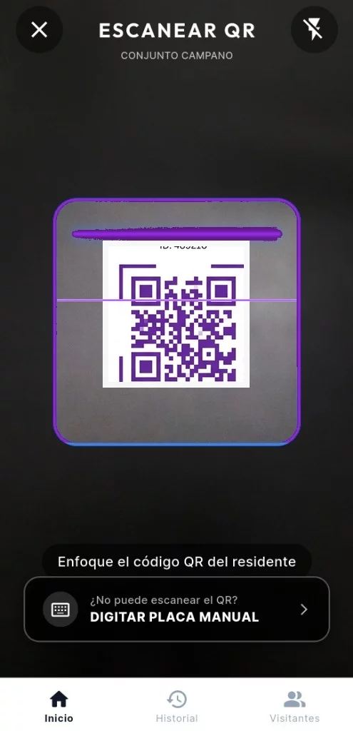 Escáner QR de Residentes Aparqio